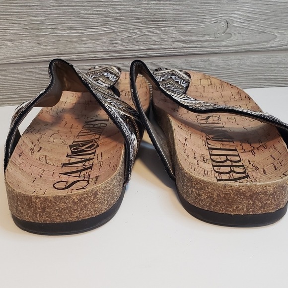 Sam & Libby Cork Thong Sandals Women's Size 8 Geometric Embroidered Aztec - Picture 4 of 8